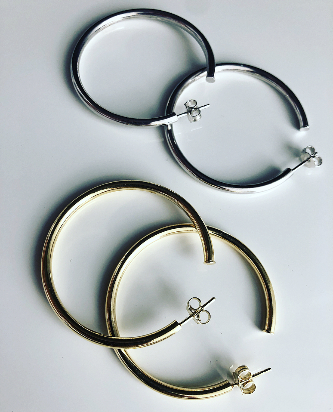 Orecchini A Cerchio Tondo 25 Mm - Filo 2 Mm - Argento 925 Dorato X2 P 812707 - Foto 10